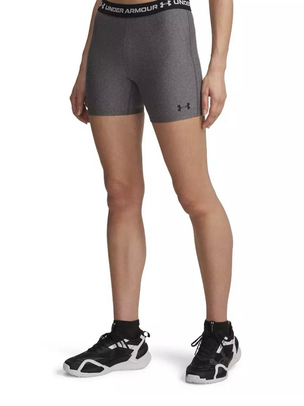 Under Armour Heat Gear Miday 5” Shorts Women’s Size S Heather Gray Bike Athletic
